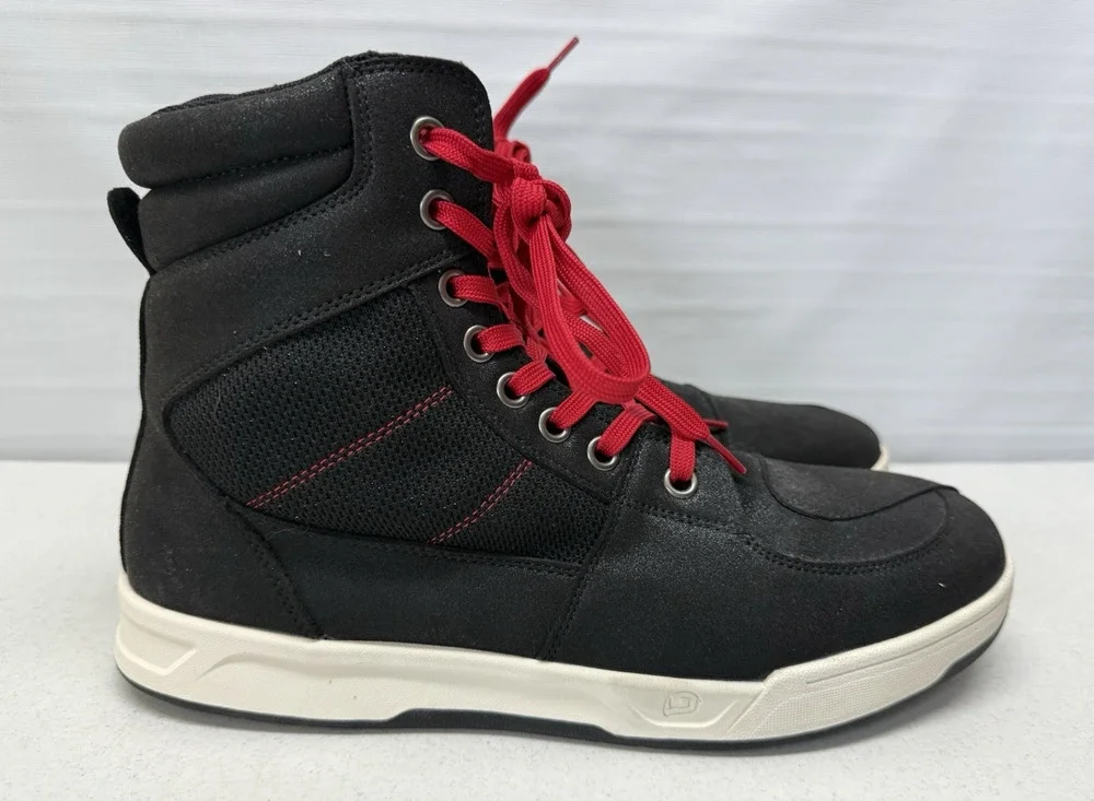 IRON JIAS JIA-XZ001 Motorcycle Shoes Mens 12.5 Ankle Protective Gear Black Red